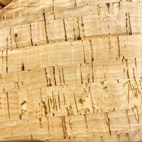 Franco Sarto Surprise Tan Cork Platform Sandals Gold Hardware Ring Detail - Picture 9 of 12